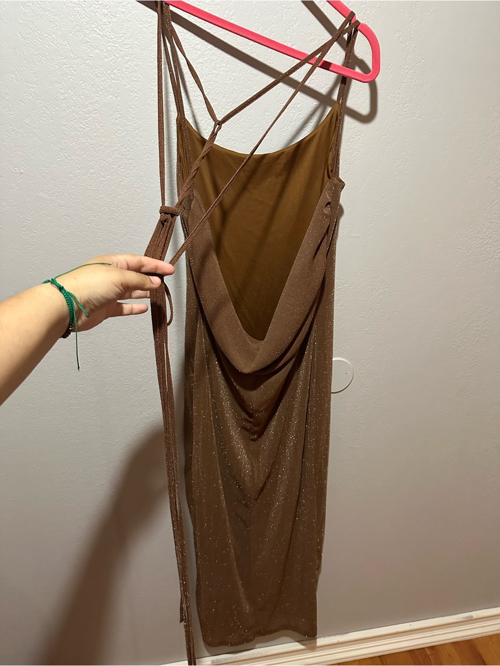 16. Brown glitter dress